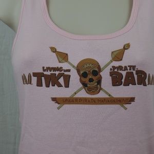 Pink cotton tiki pirate tank size small